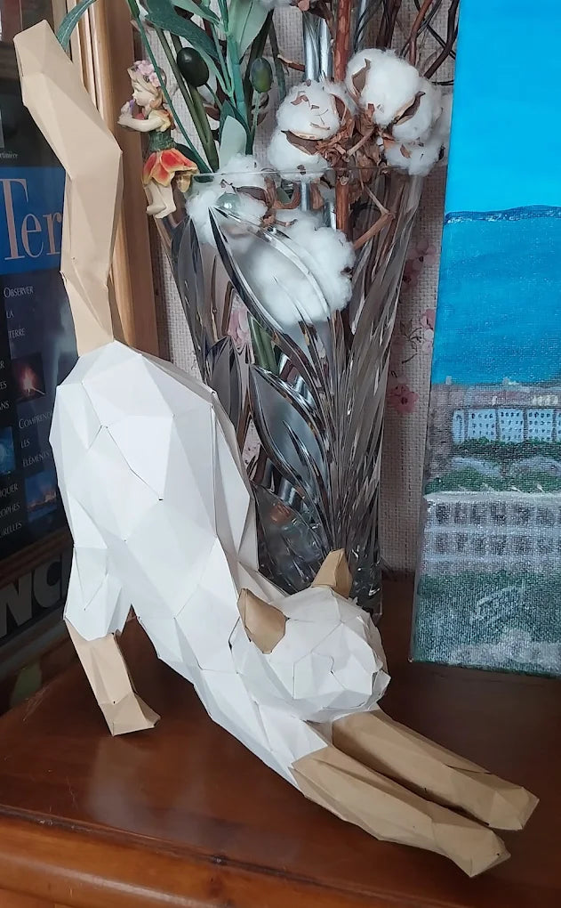 Kit papercraft chat – sculpture animale en papier